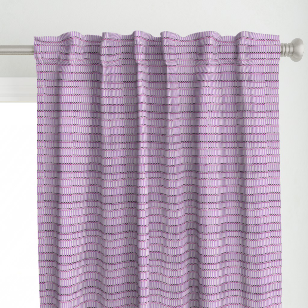 Pure Cotton Hand-Block Printed Curtains – Lavender & Purple Striped Theme