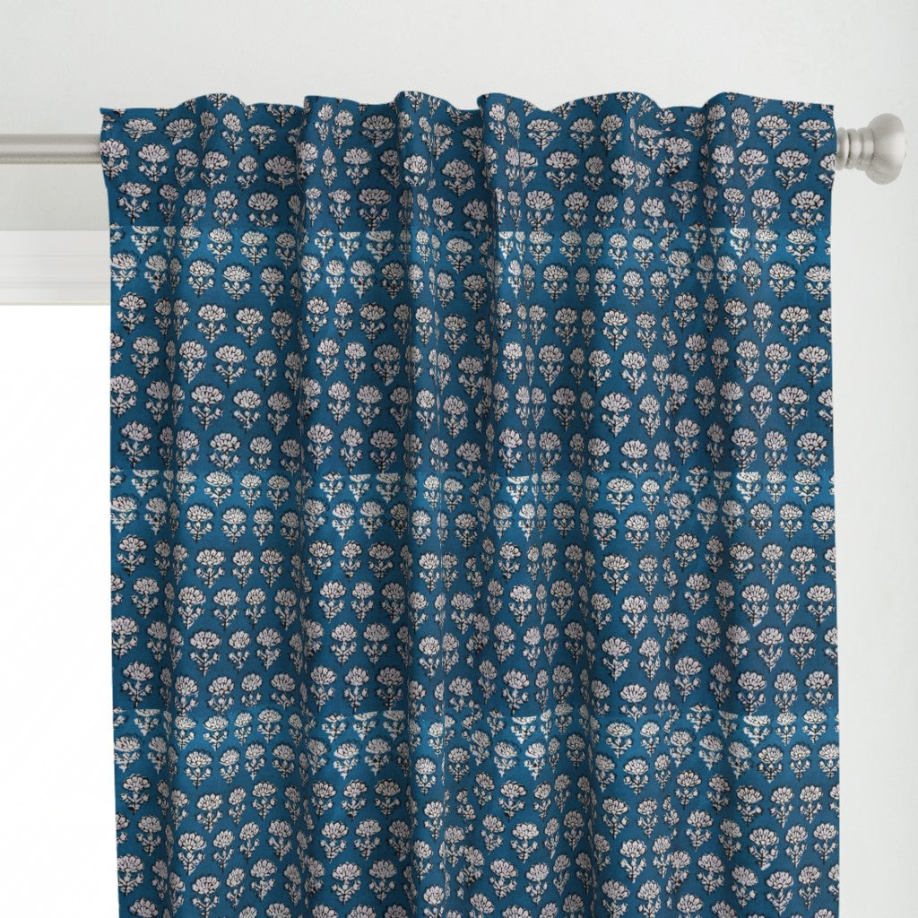 Blue and White Colour Hand Block Print Curtain & Drapes, Pure Cotton Fabric
