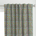 Blue and Yellow Colour Hand Block Print Curtain & Drapes, Pure Cotton Fabric