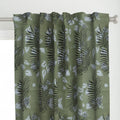 Green and White  Colour Hand Block Print Curtain & Drapes, Pure Cotton Fabric