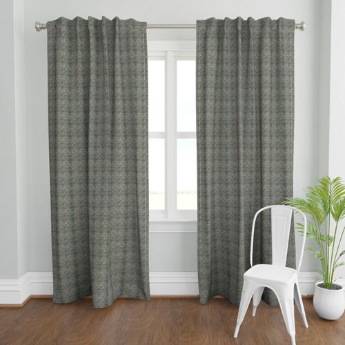 Handblock Printed Cotton Curtain | Sage Green Floral Window & Door Curtains for Home Decor
