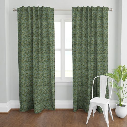 Green and Blue  Colour Hand Block Print Curtain & Drapes, Pure Cotton Fabric
