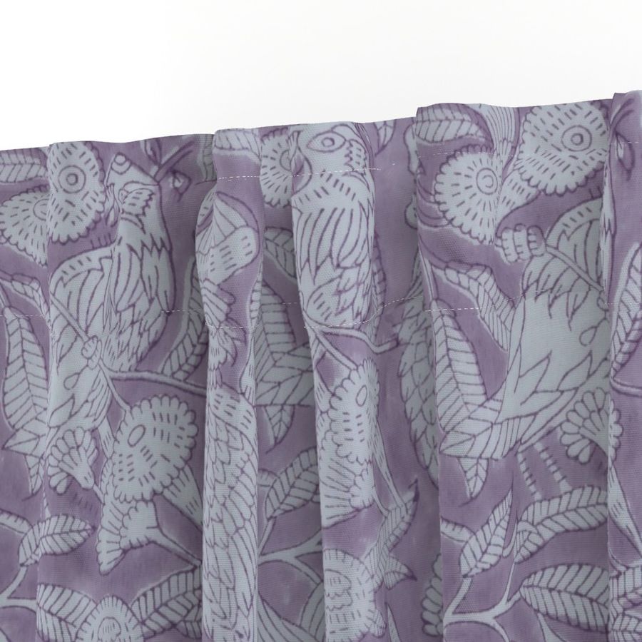 Purple and White Colour Hand Block Print Curtain & Drapes, Pure Cotton Fabric