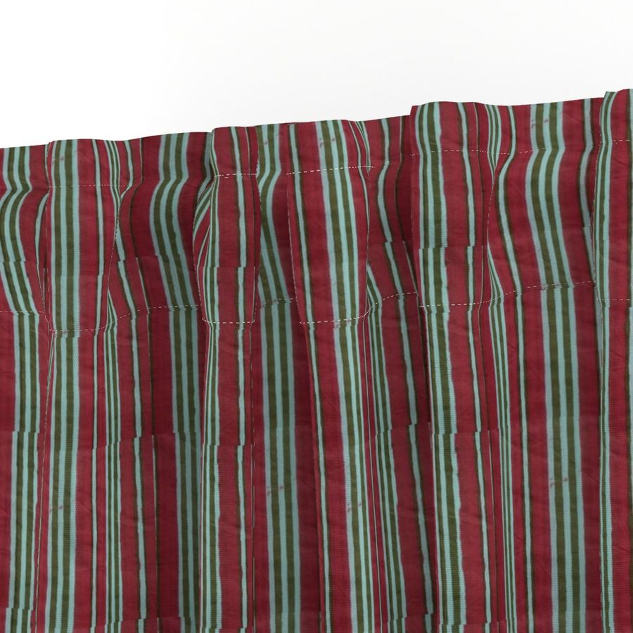 Red and Green Colour Hand Block Print Curtain & Drapes, Pure Cotton Fabric