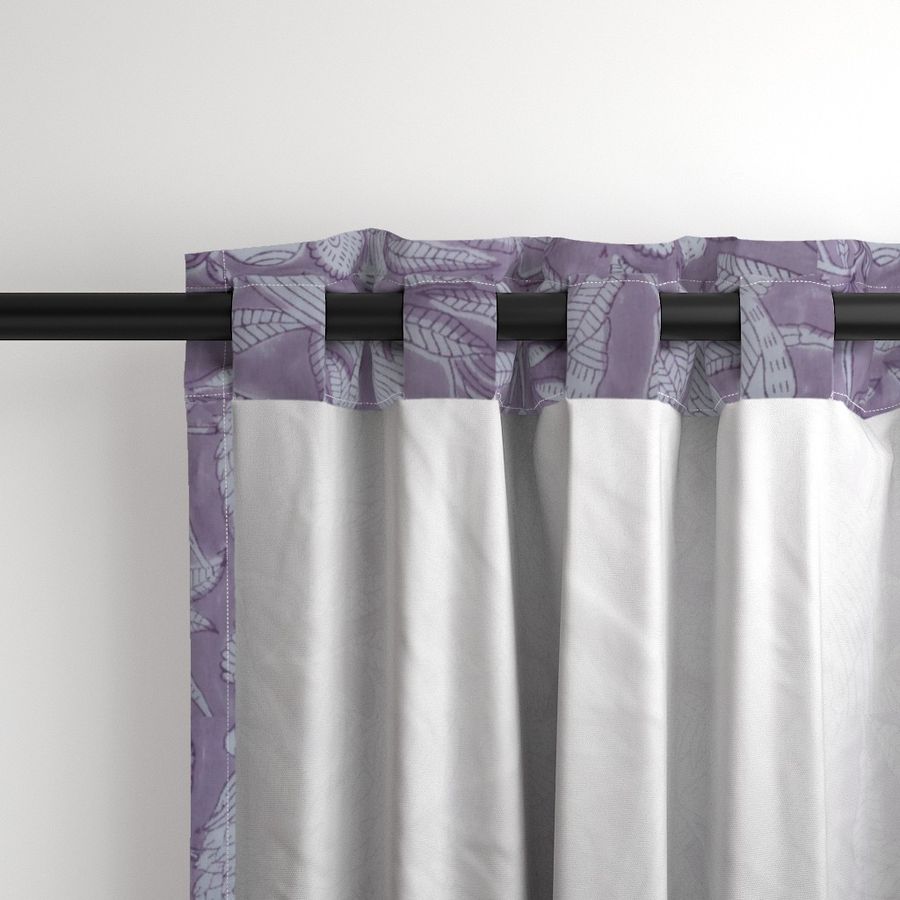 Purple and White Colour Hand Block Print Curtain & Drapes, Pure Cotton Fabric
