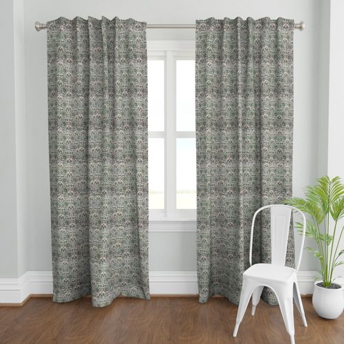 Green and Brown Colour Hand Block Print Curtain & Drapes, Pure Cotton Fabric