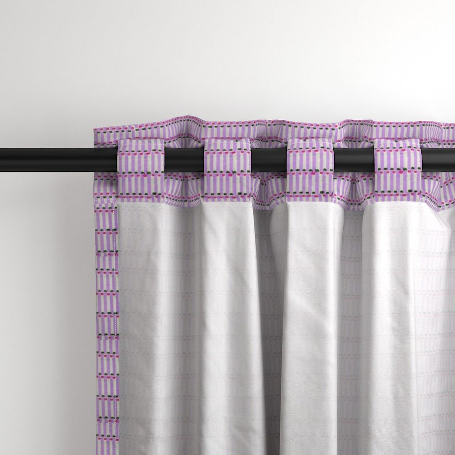Pure Cotton Hand-Block Printed Curtains – Lavender & Purple Striped Theme