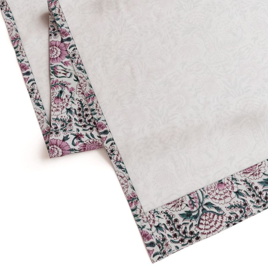 Pink and White Colour Hand Block Print Curtain & Drapes, Pure Cotton Fabric