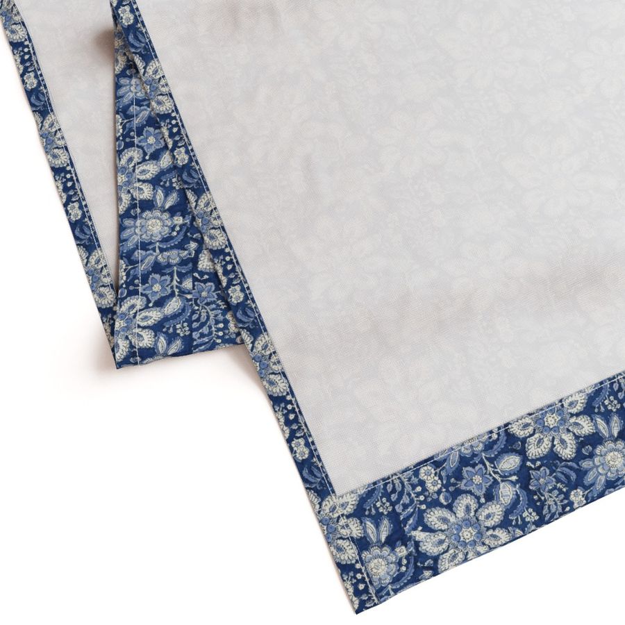 Blue and White Colour Hand Block Print Curtain & Drapes, Pure Cotton Fabric