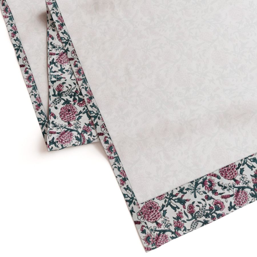 Pink and White Colour Hand Block Print Curtain & Drapes, Pure Cotton Fabric