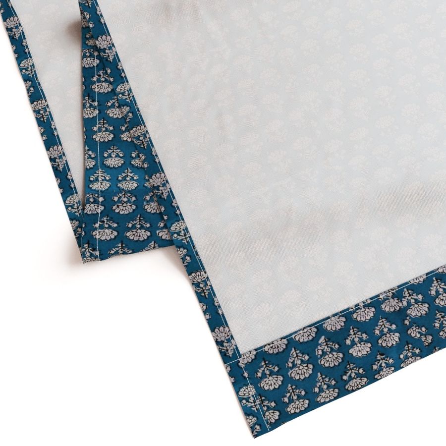 Blue and White Colour Hand Block Print Curtain & Drapes, Pure Cotton Fabric