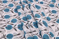 Blue Floral Blockprint Cotton Fabric: Handstamped Indian Fabric