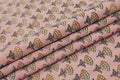 Pink Floral Blockprint Cotton Fabric: Handstamped Indian Fabric