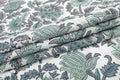 Hand Block Print Cotton Fabric: Green Floral Indian Fabric by the Yard