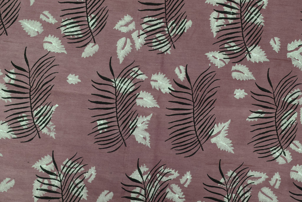Pink Floral Blockprint Cotton Fabric: Hand-Stamped Indian Fabric
