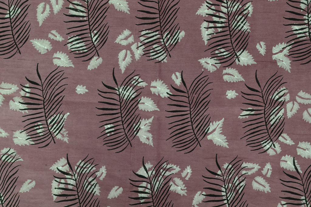Pink Floral Blockprint Cotton Fabric: Hand-Stamped Indian Fabric
