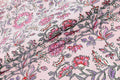 Pink Floral Block Print Cotton Fabric: Hand-Stamped Indian Fabric