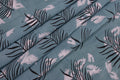Blue Cotton Blockprint Fabric: Handstamped Floral Print