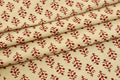 Beige and Red Handmade Block Print Cotton Fabric by the Yard | Eco-Friendly & Breathable