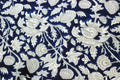 Blue and White Handmade Block Print Cotton Fabric by the Yard | Eco-Friendly & Breathable