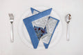 Hand Block Printed Cotton Napkins | Elegant Table Linen- Blue and Purple