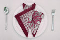 Hand Block Printed Cotton Napkins | Elegant Table Linen- Red and White