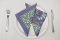 Hand Block Printed Cotton Napkins | Elegant Table Linen- Purple and Green