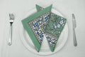 Hand Block Printed Cotton Napkins | Elegant Table Linen- Green and Blue