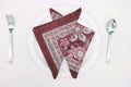 Hand Block Printed Cotton Napkins | Elegant Table Linen- Pink and Maroon