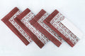 Hand Block Printed Cotton Napkins | Elegant Table Linen- Maroon and White