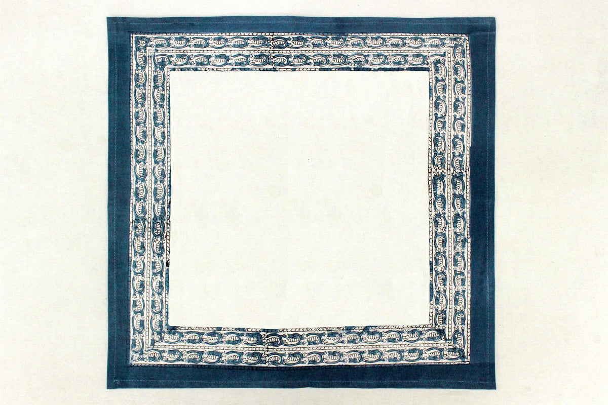 Hand Block Printed Cotton Napkins | Elegant Table Linen- Blue and White