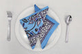 Hand Block Printed Cotton Napkins | Elegant Table Linen- Sky-Blue and  Purple
