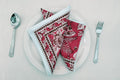 Hand Block Printed Cotton Napkins | Elegant Table Linen- Red and Pink