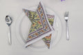 Hand Block Printed Cotton Napkins | Elegant Table Linen- Yellow and Green