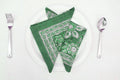 Hand Block Printed Cotton Napkins | Elegant Table Linen- Green and White