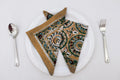 Hand Block Printed Cotton Napkins | Elegant Table Linen- Yellow and Green