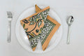 Hand Block Printed Cotton Napkins | Elegant Table Linen- Orange, Green and Yellow