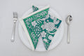 Hand Block Printed Cotton Napkins | Elegant Table Linen- Green and White