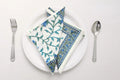 Hand Block Printed Cotton Napkins | Elegant Table Linen- Blue and White