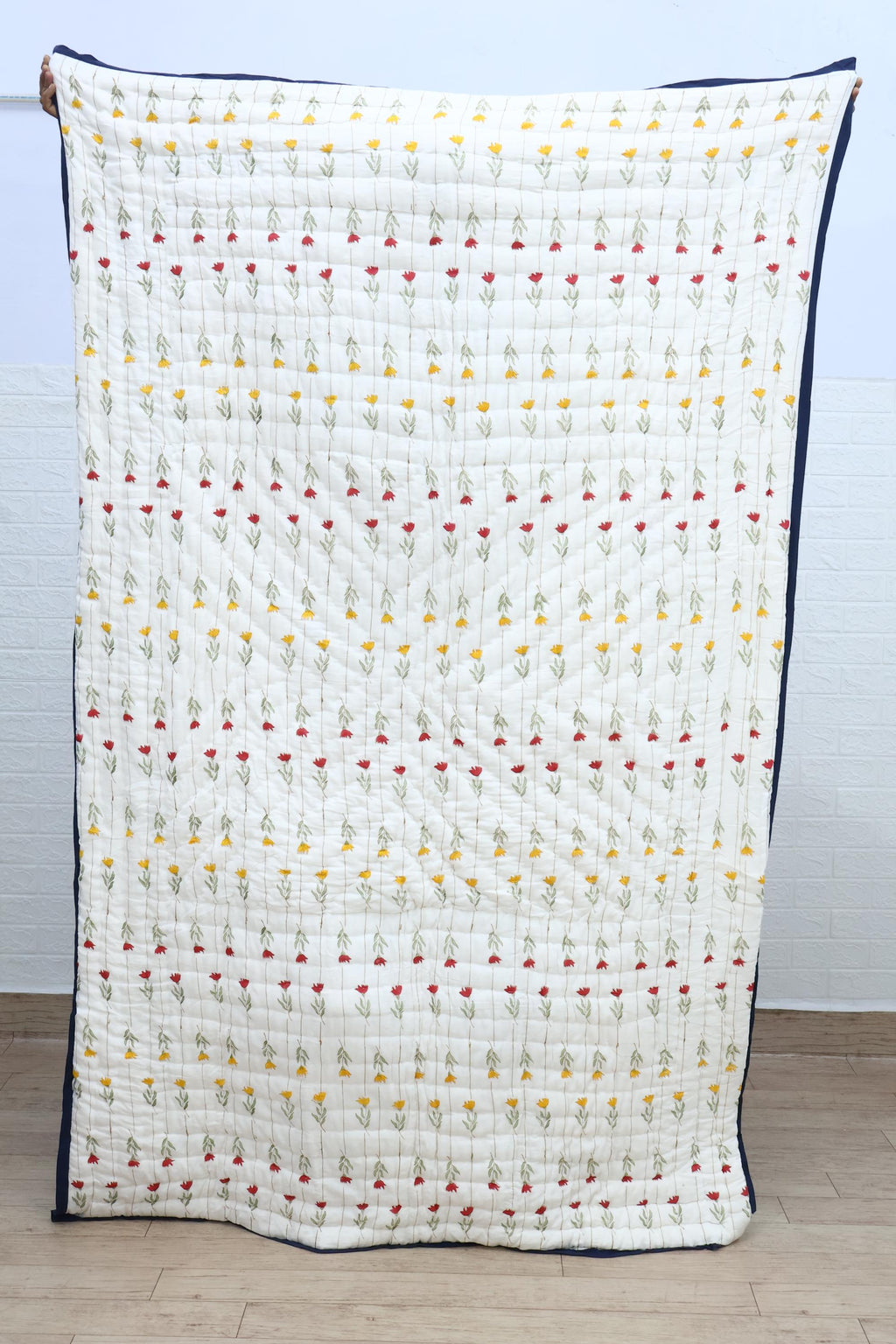 Traditional Jaipur Cotton Quilt | Floral Hand Block Print