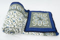 Reversible Cotton Razai & Quilt | Blue Floral Block Print
