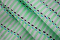 Green & White Floral Block Print Linen Fabric: Indian Mughal Style