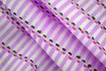 Mughal Floral Print Linen Fabric: Lilac, Pink & White Block Print